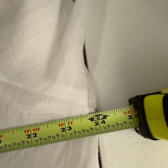 Figueroa & Flower Blouse Women's 1X V-Neck Textured 3/4 Sleeve Sheer Button Top - Picture 9 of 9